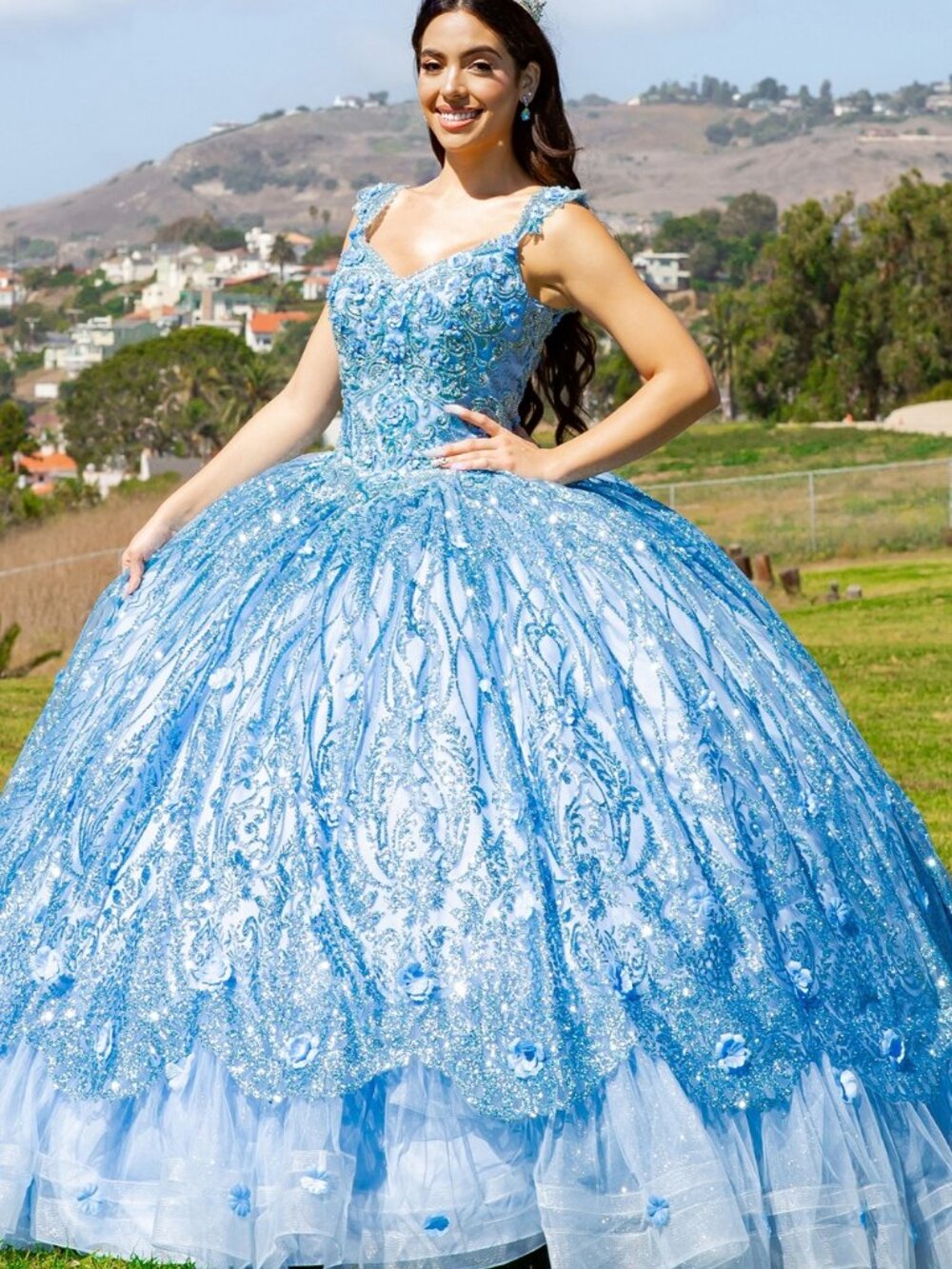 NEW BLUE Tulle & Lace Sweetheart Evening Gown With Train 8110J